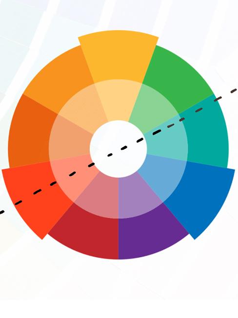 koło kolorów pokazujące podział na ciepłe i chłodne barwy