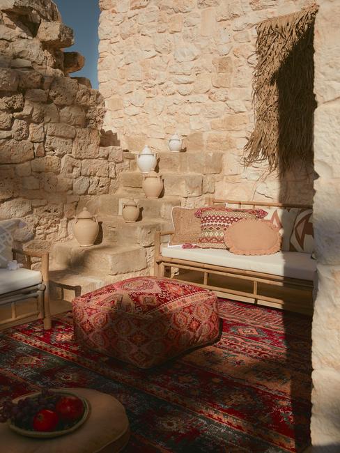 Taras boho w stylu marokańskim