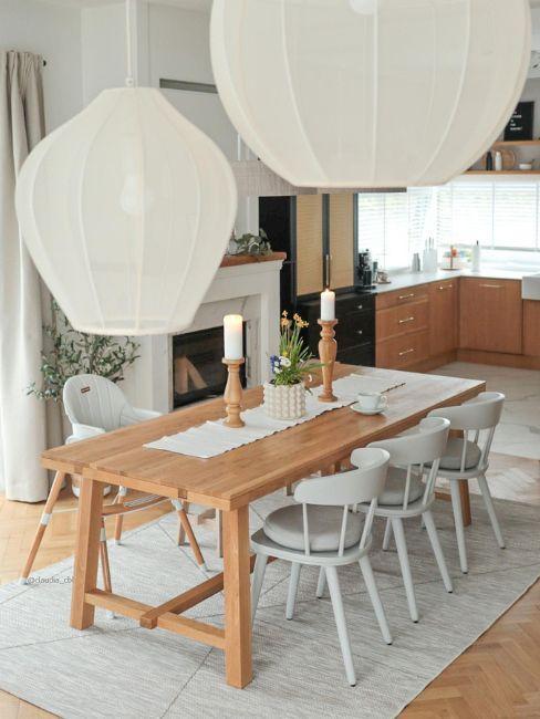 Kuchnia z jadalnią w stylu skandynawskim