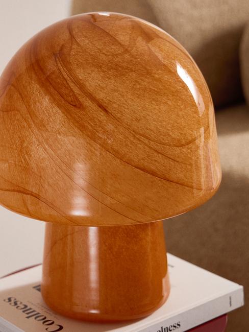 Lampka grzybek w kolorze ochry