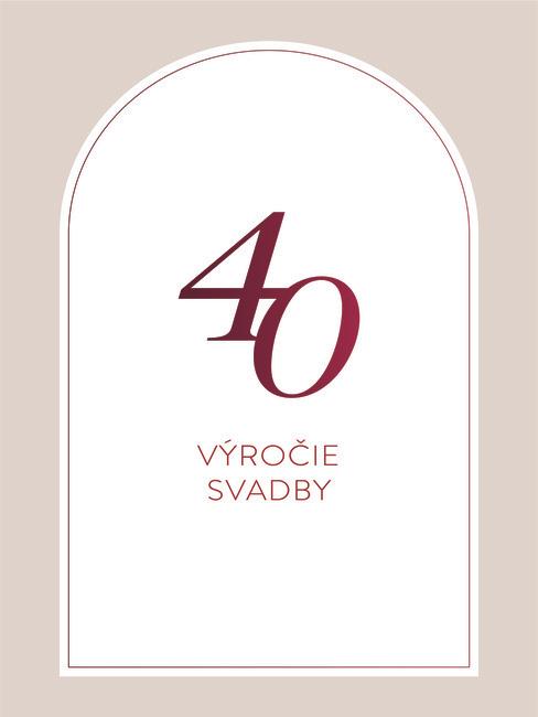 Pozvánka na 40. výročie svadby