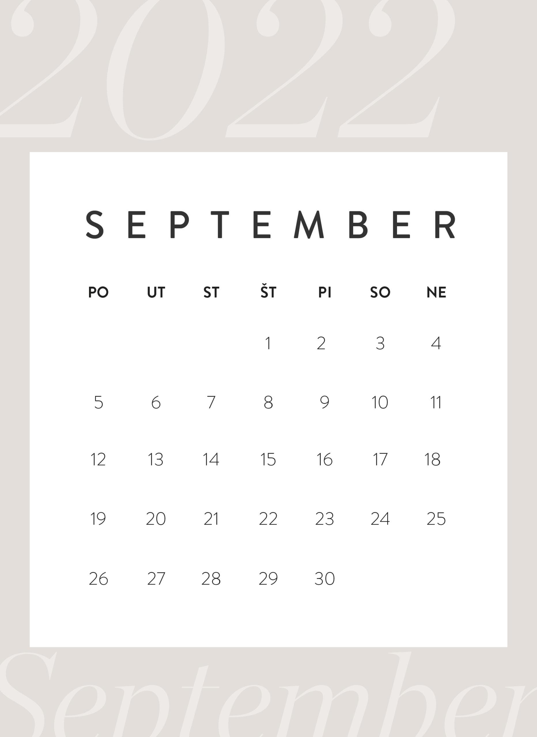 Westwing kalendár na stiahnutie: september