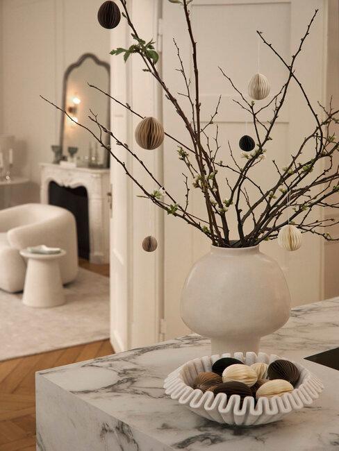 Vase with simple branches for your Easter decoration