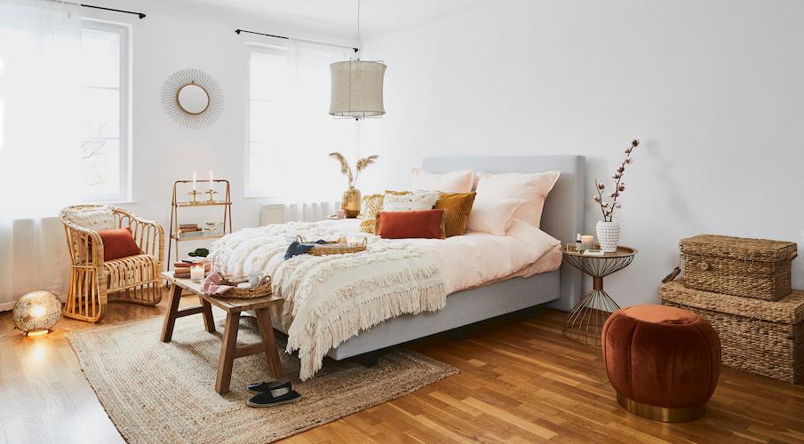 Boho Schlafzimmer mit Deko
