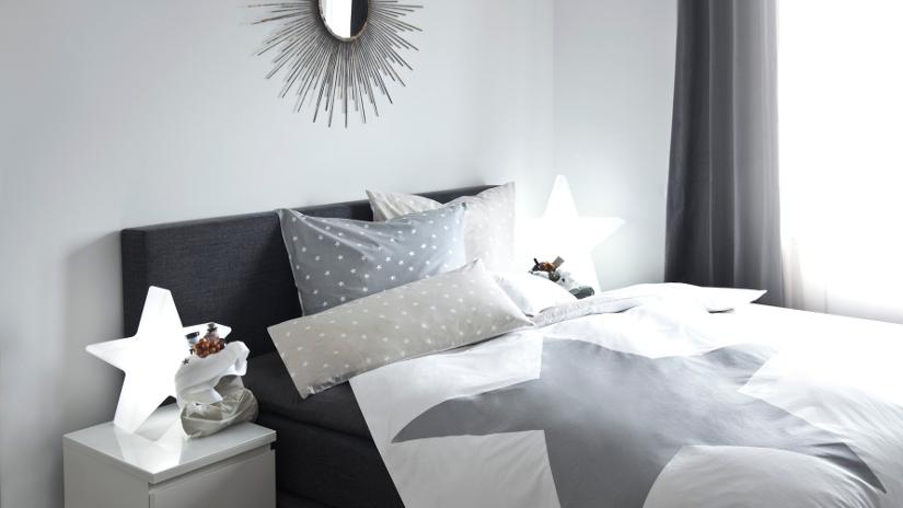 Cabecero de cama gris