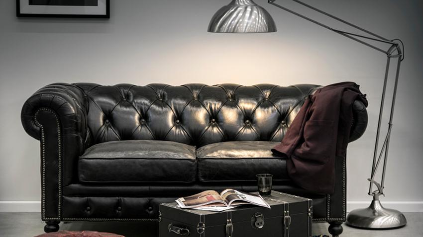 Canapé Chesterfield en cuir noir