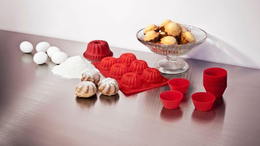 Moules à manqué en silicone rouge