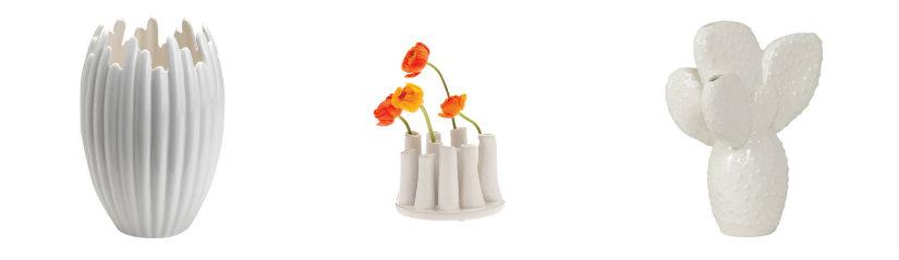 Vases blancs aux formes originales