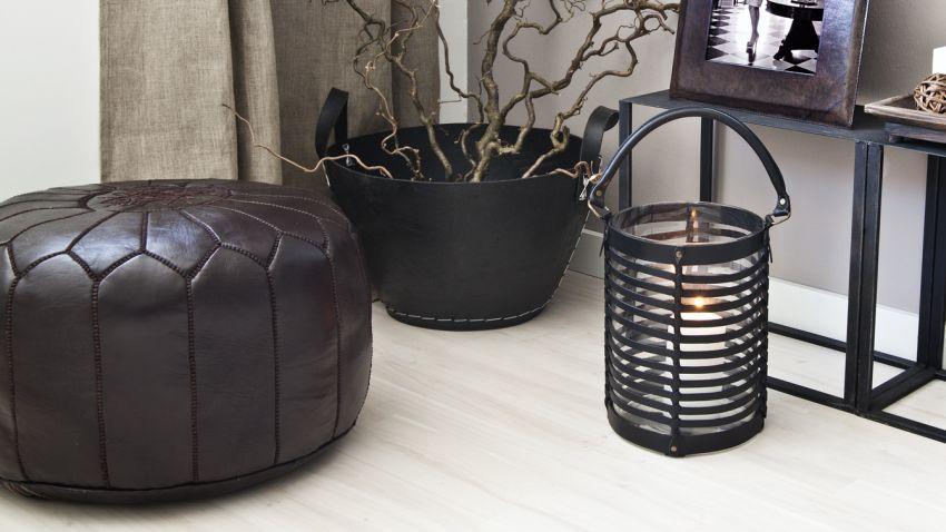pouf simili cuir