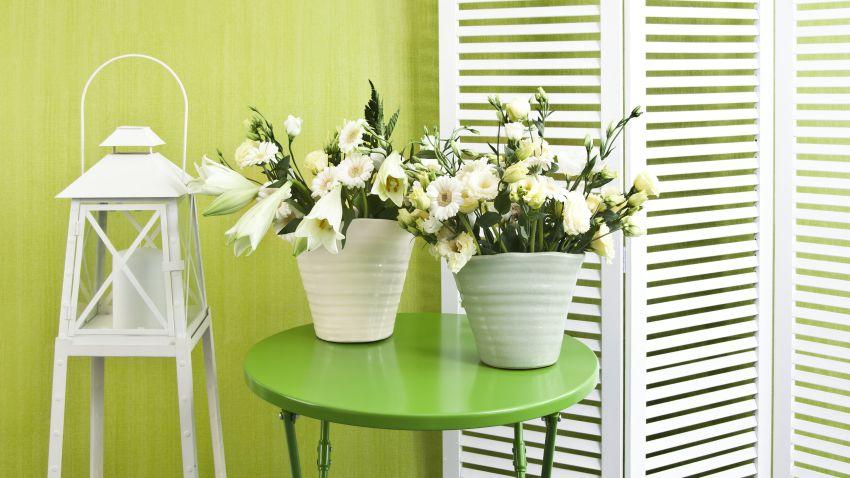 Petite table verte ronde