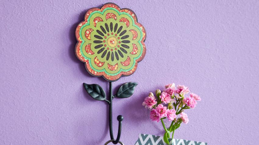Porte-manteau bébé en forme de fleur