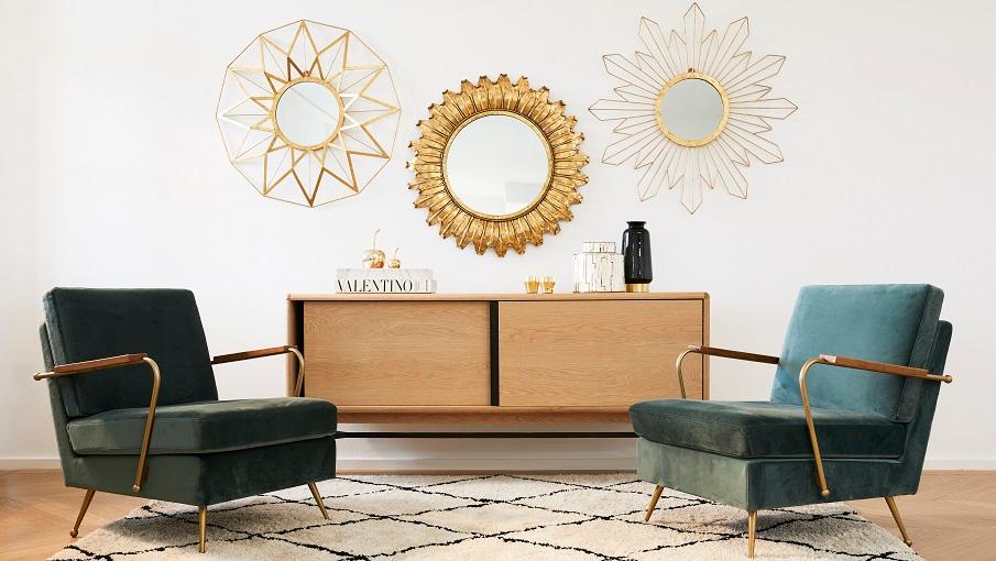 fauteuils lounge en velours vert foncé