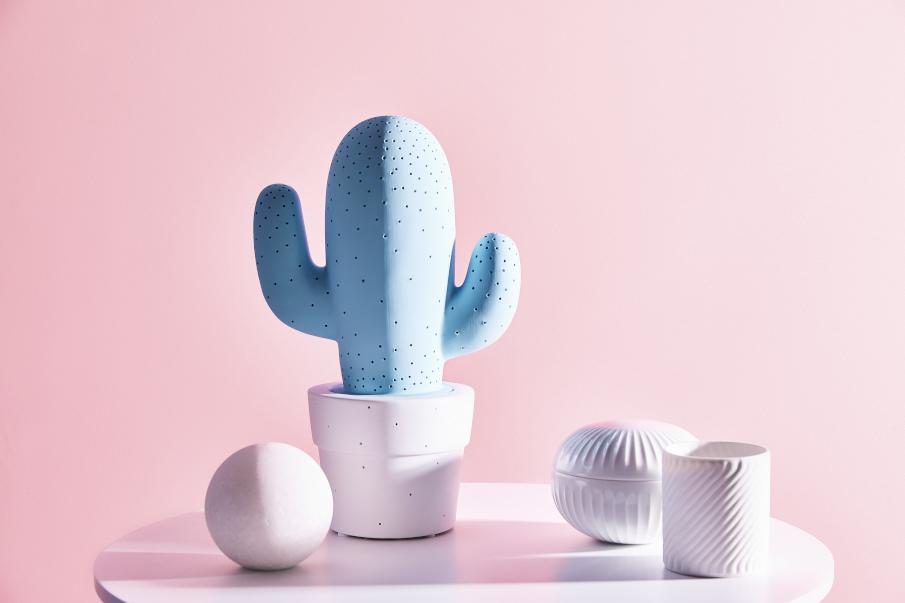 lampe cactus bleue
