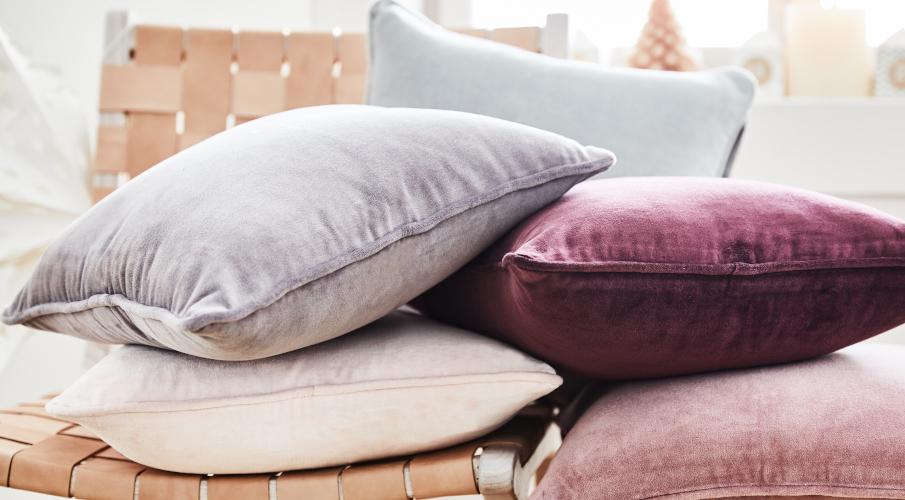 coussins en velours design