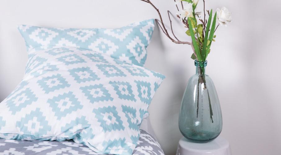 housse de coussin à motif turquoise