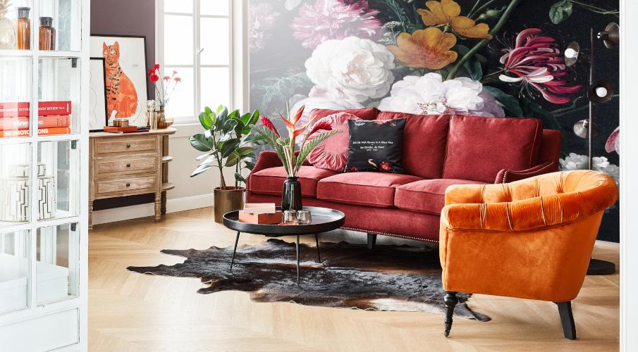papier peint vintage a fleurs