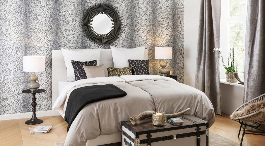 papier peint vintage blanc et gris