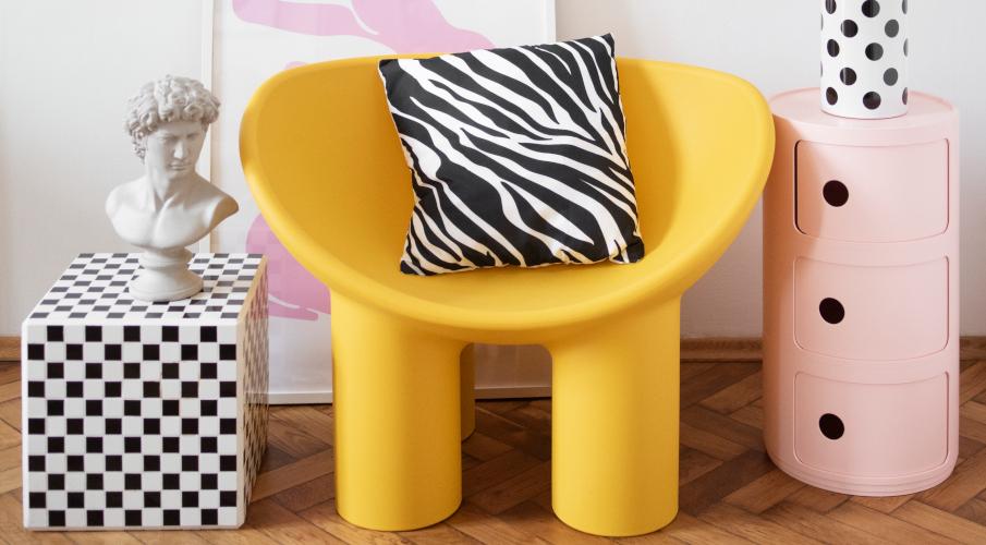 petit tabouret jaune