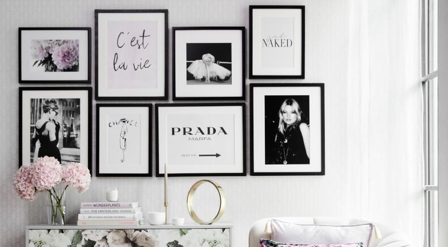 cadres noirs, photos noir et blanc
