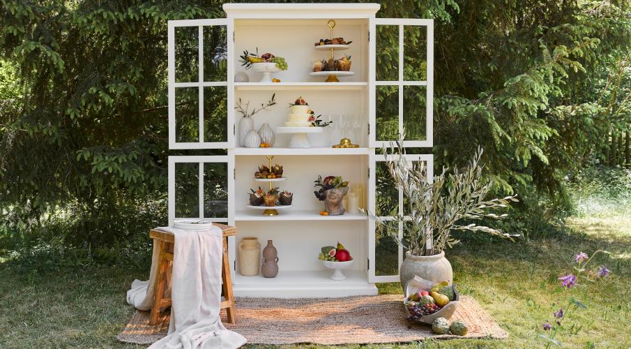 Étageres de jardin, armoire blanche