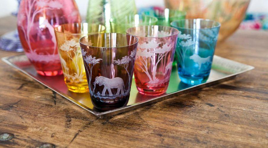 verres a eau colores
