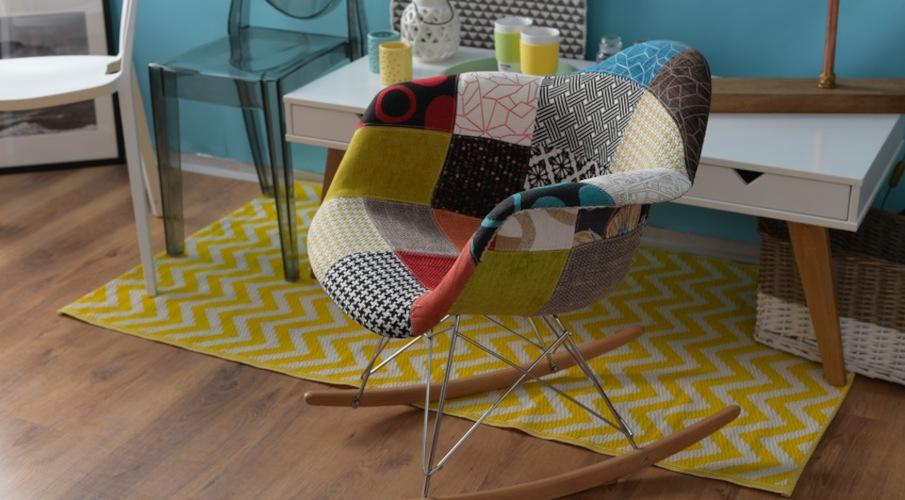 Fauteuil patchwork à bascule