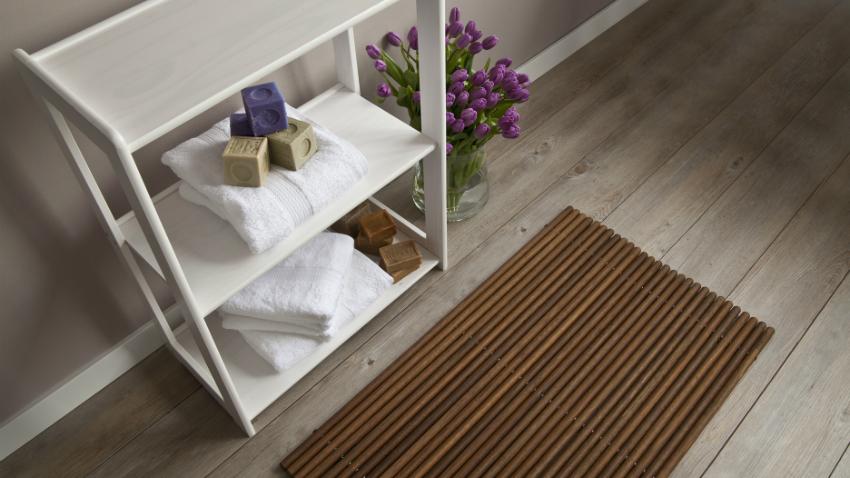 set ti tappeti da bagno rettangolari in legno
