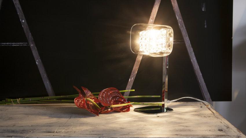 design glazen bureaulamp