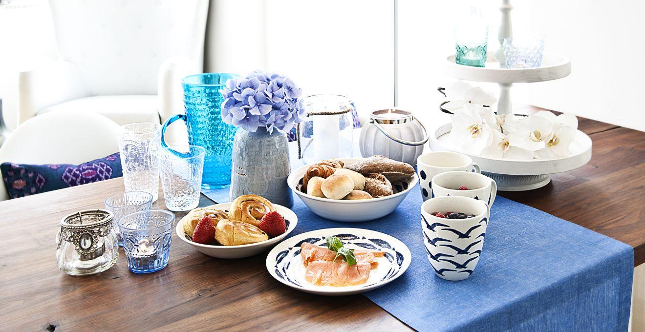 blauw servies