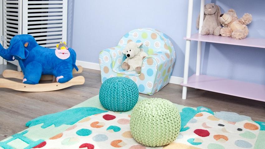 baby zitzak met poef en speelmat