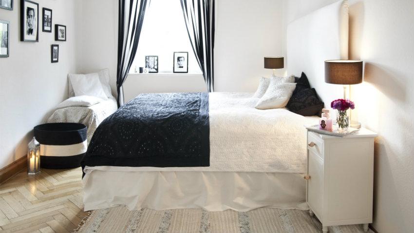 nachtkastje hoogglans wit in klassieke slaapkamer