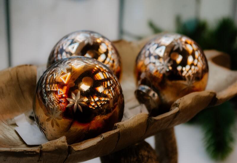 Koperen kerstballen