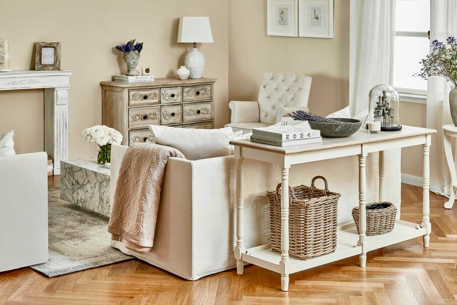 salon w stylu prowansalskim