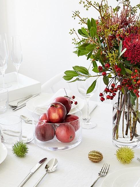 Einfache Tischdeko Herbst Obst Blumen Einfache Tischdeko Herbst Obst Blumen