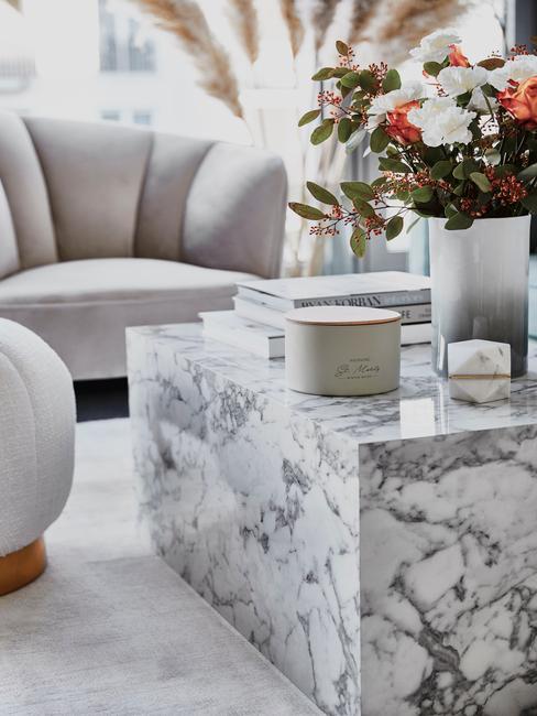 marbre-blanc Table basse en marbre blanc