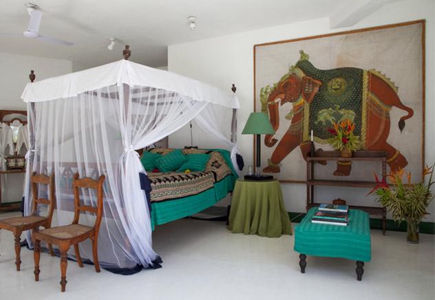 letto coloniale verde