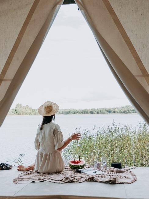 Glamping Frau Zelt See Glamping Frau Zelt See