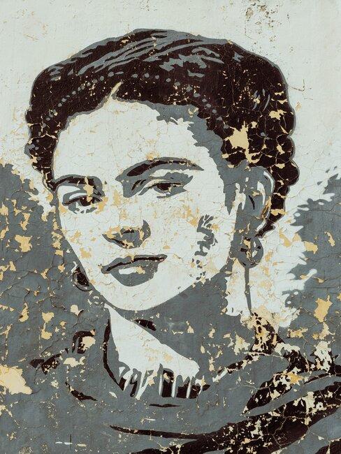 estilo-frida-kahlo-banner Mural con retrato de Frida Kahlo