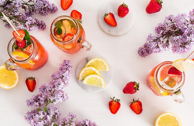 Selbstgemachte Erdbeerlimonade