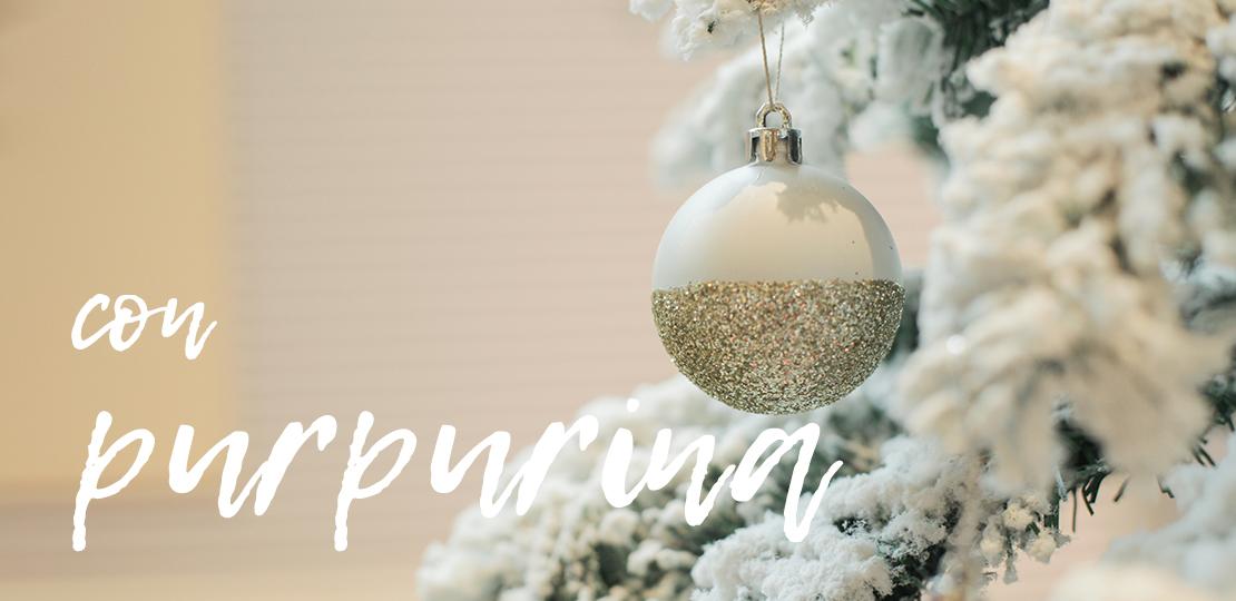 Ideas para decorar las bolas de Navidad purpurina