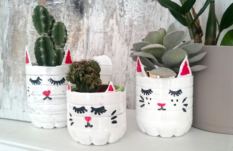 DIY Un pot de fleurs en forme de chat