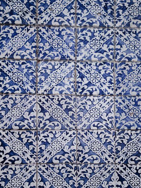 decoracion-azulejos-Banner Pared de azulejos azules