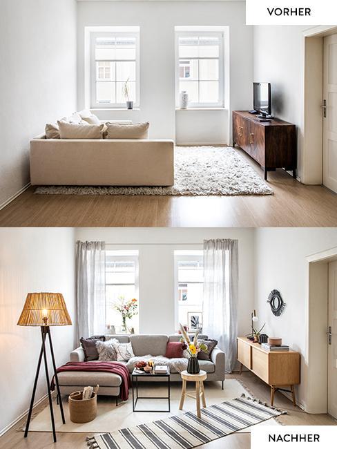 Kleines Wohnzimmer Vorher Nacher kleines Wohnzimmer im Skandi Look