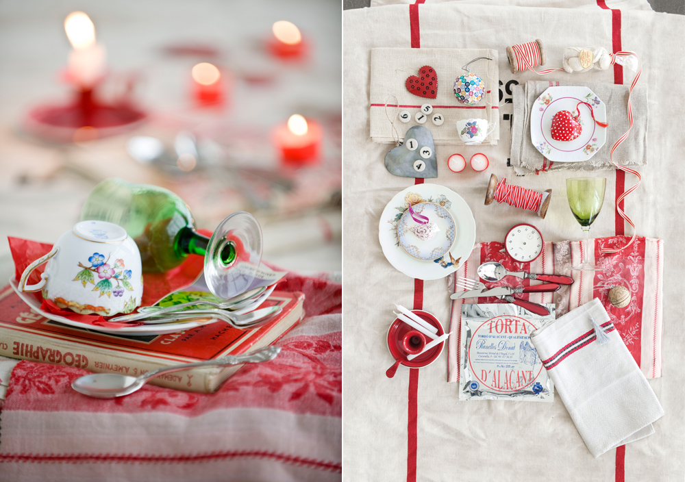 Weihnachtstafel deko rot
