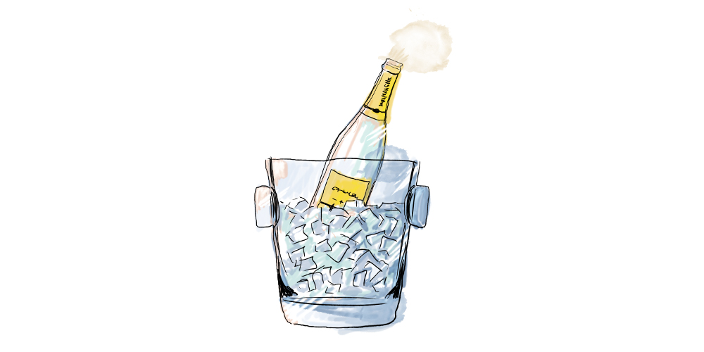 Abschlämmen Champagner