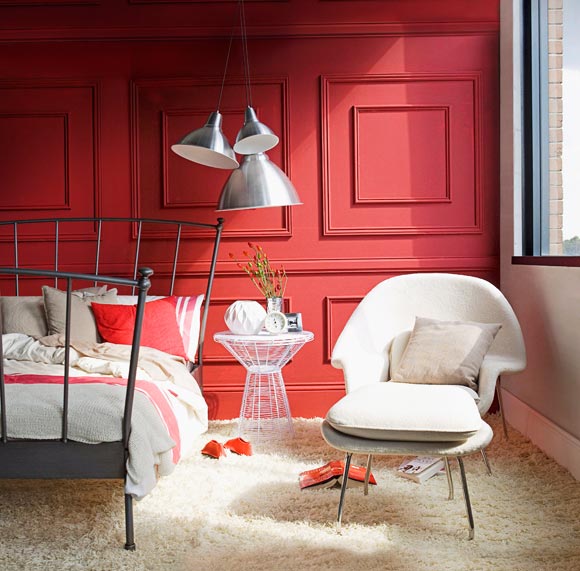 Schlafzimmer in rot