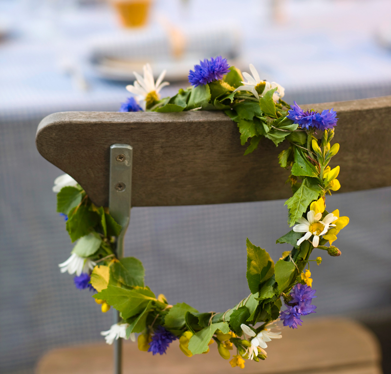 Mittsommer Skandinavien Blumenkranz
