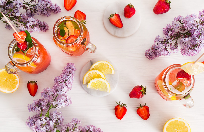 Selbstgemachte Erdbeerlimonade