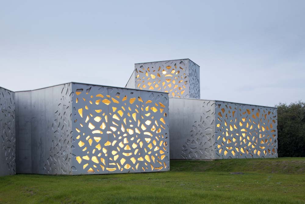 Lille Metropole Musee D''Art Modern, 1 Allee Du Musee, LilleFrance Architect: Manuelle Gautrand 2010 Extension Of Lille Lam Gallery At Dusk By Manuelle Grautrand