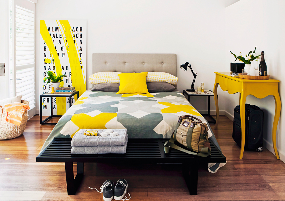 gelbes Schlafzimmer